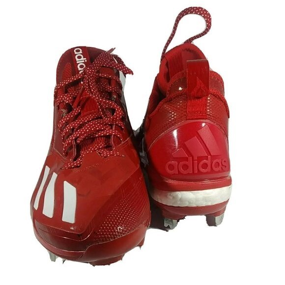 Adidas Ironskin Protrax Red Baseball Cleats Metal - Picture 2 of 9